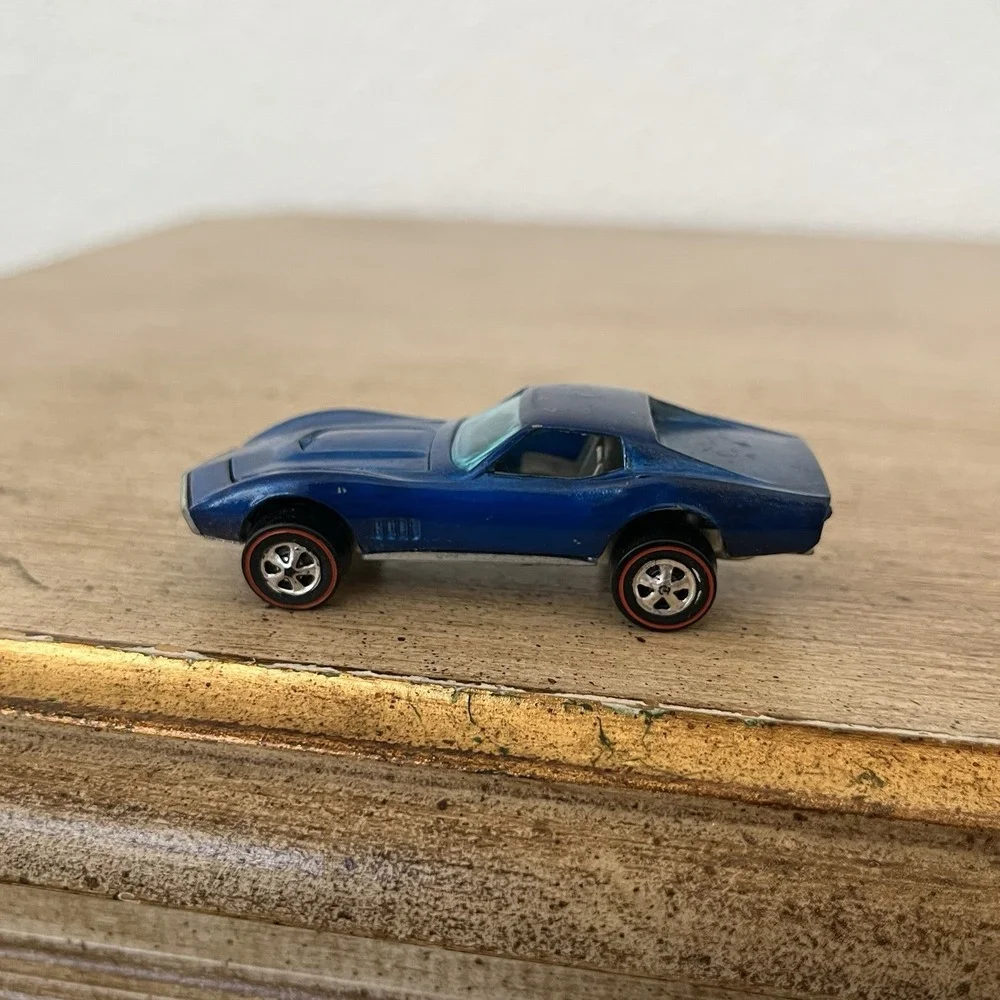 1968 Hot Wheels Redline Custom Corvette Blue Hong Kong HK Vintage